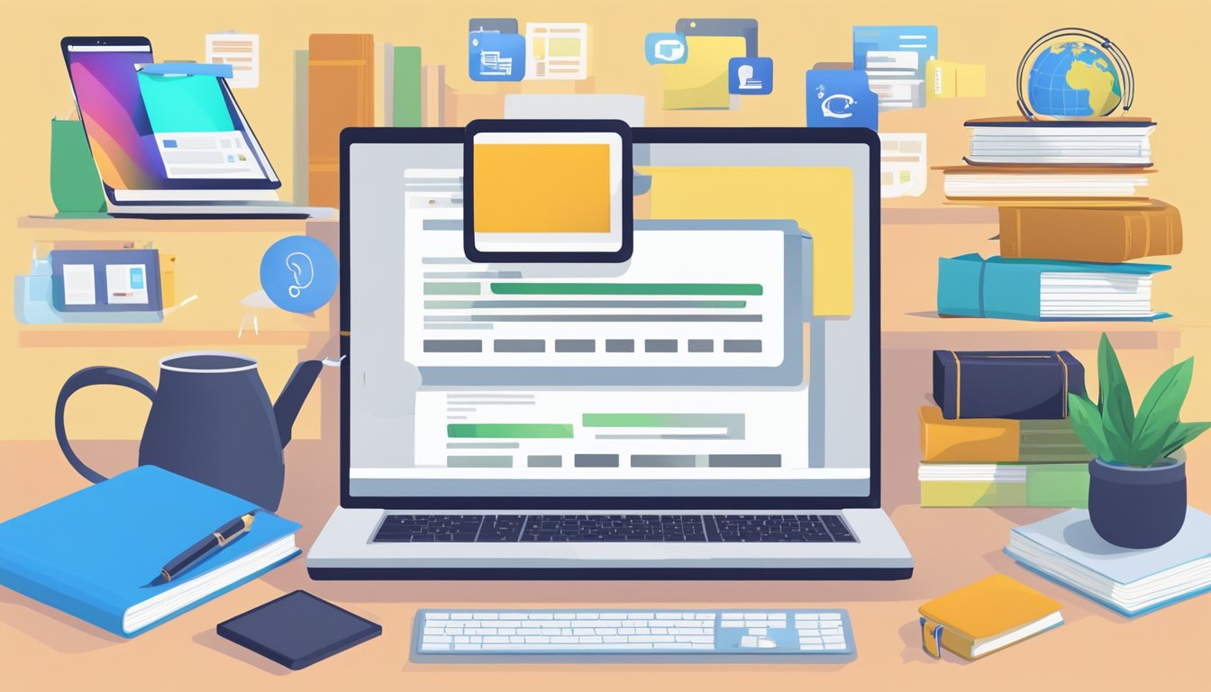 A laptop displaying coding websites, surrounded by books and a notepad
with “10 Best Websites to Learn Coding for Free” written on
it