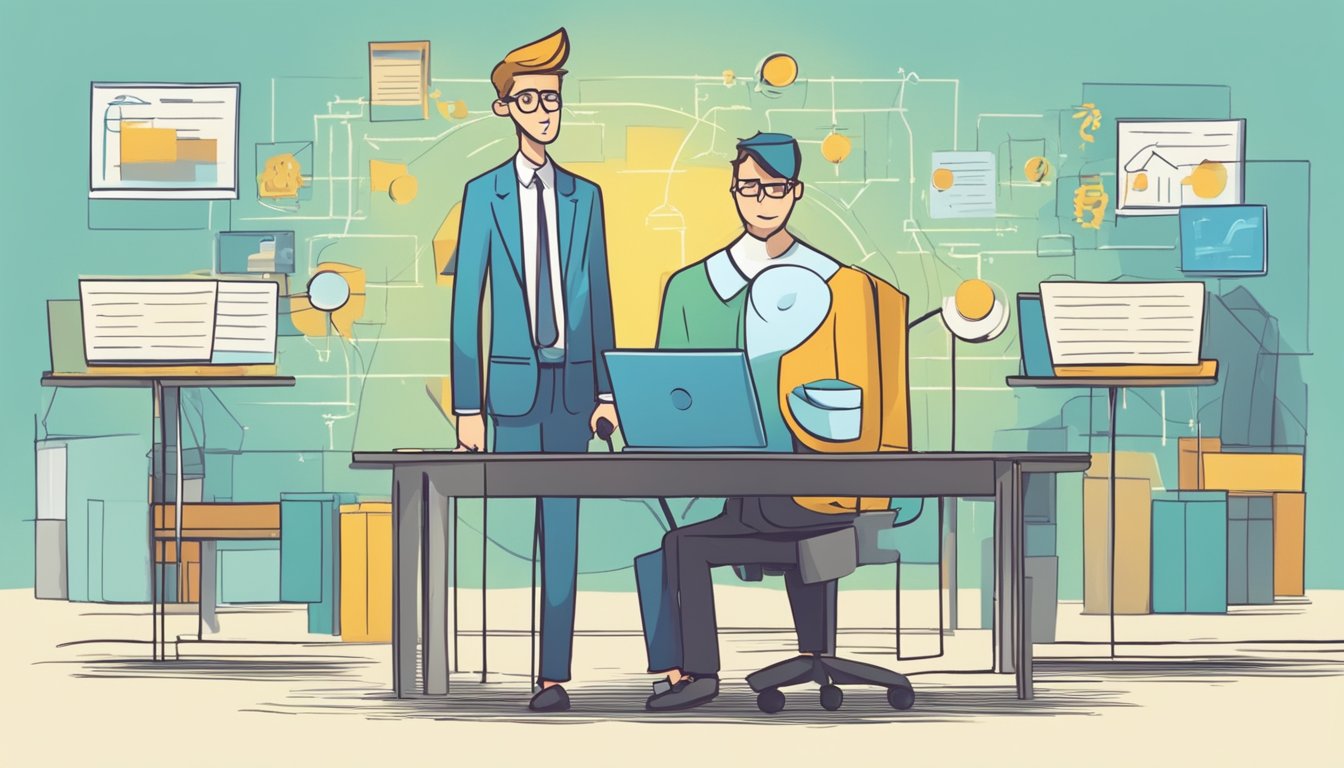 A person confidently attempts a complex task, unaware of their
incompetence. Others observe, perplexed. This illustrates the
Dunning-Kruger effect in personal
development