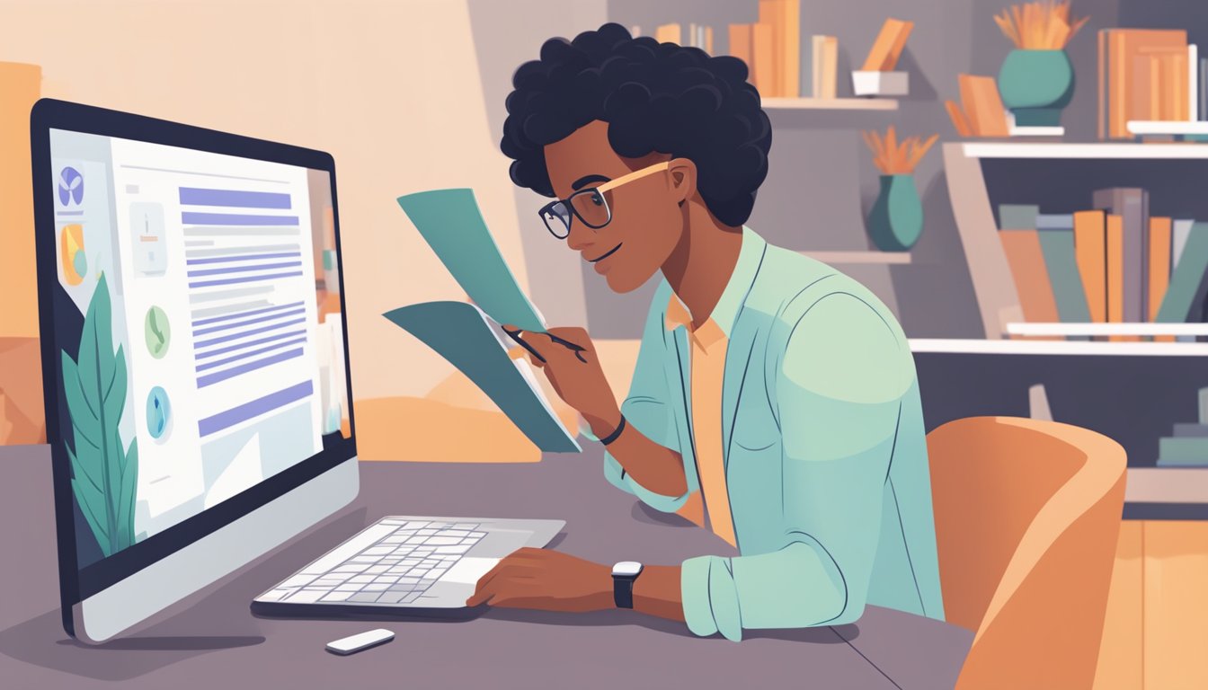 A person scrolling through a variety of online course options,
comparing details and reviews to make an informed
decision