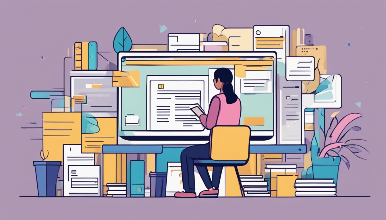 A person browsing through various online course options, considering
their impact on career growth and
development