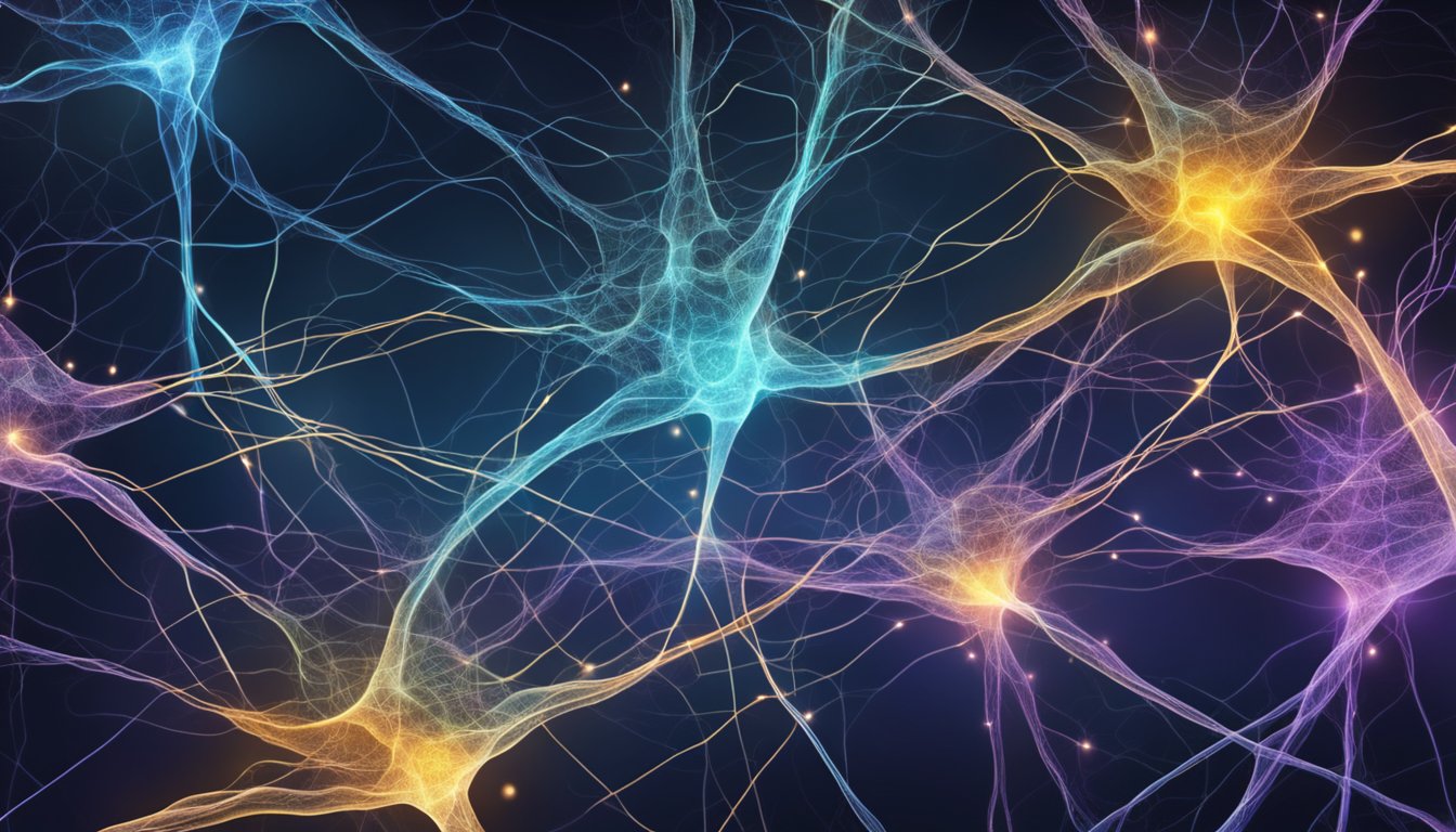A series of interconnected neurons firing rapidly, creating pathways
and connections. The brain’s intricate dance of signals and synapses
forming a complex
network