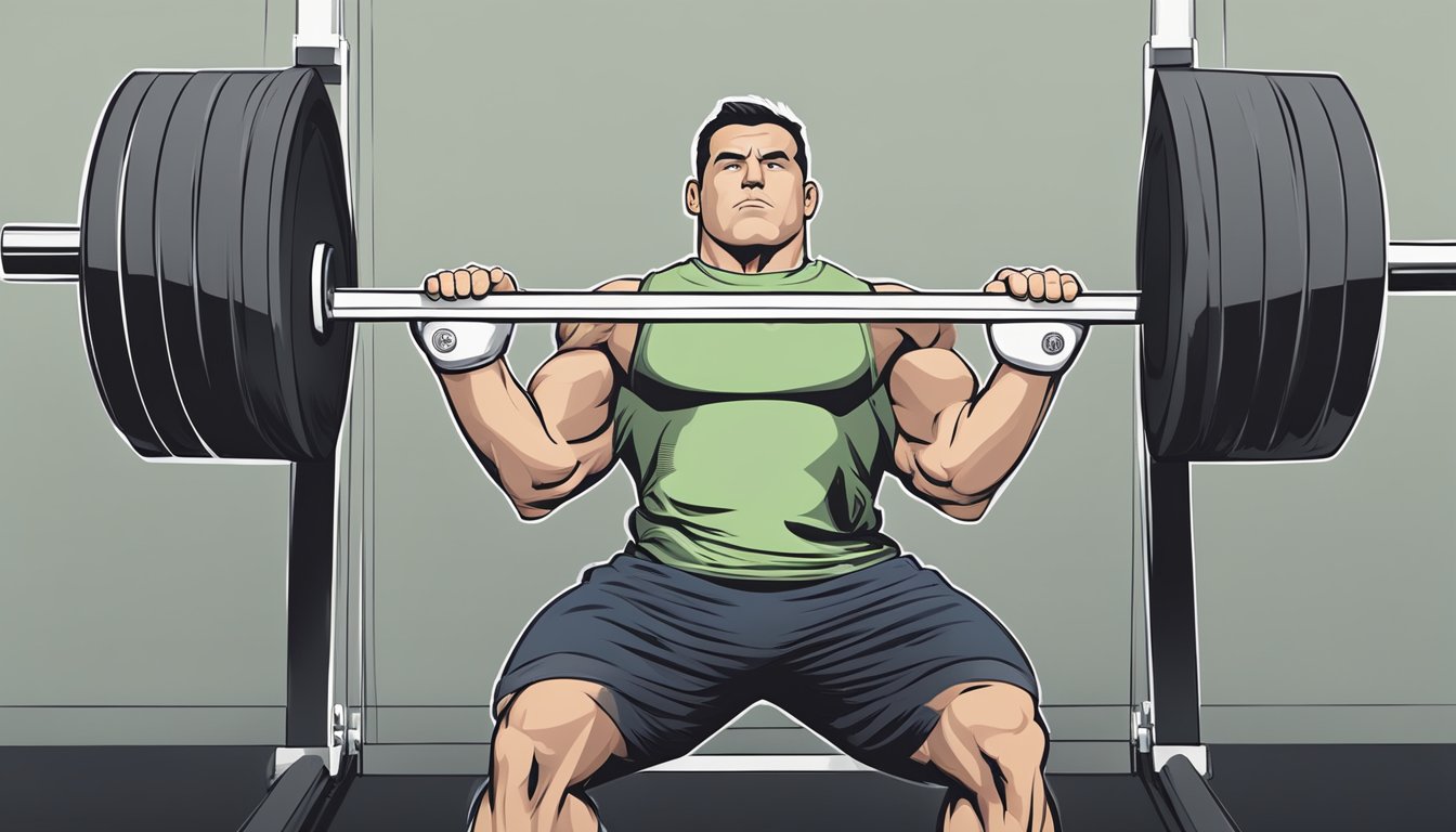 A weightlifting bar being repeatedly lifted and lowered, with the
muscles in the arms and shoulders visibly contracting and
relaxing