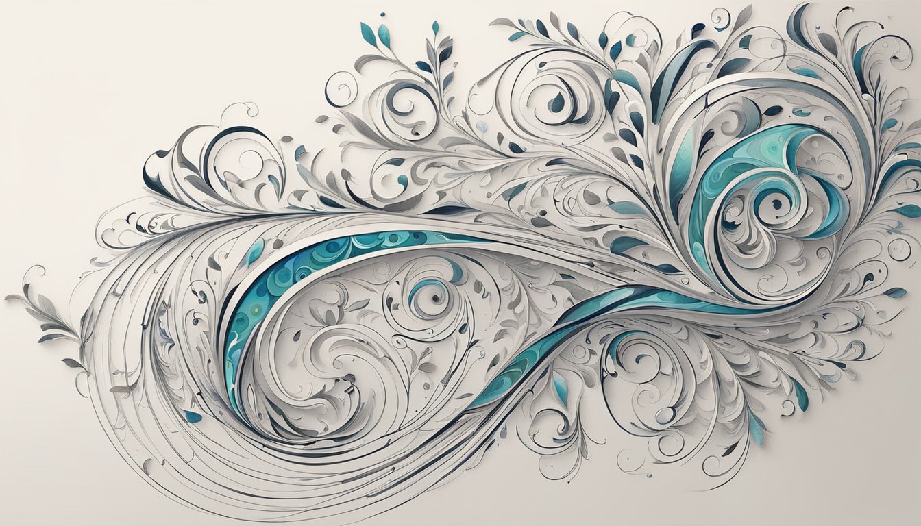 A calligraphy pen glides across the page, creating elegant swirls and
precise lines. Ink glistens as it dries, forming beautiful letters and
decorative
flourishes