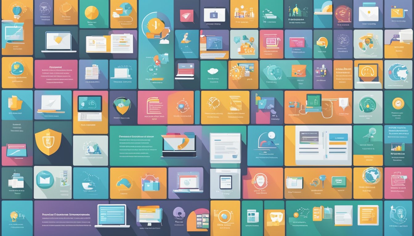 A computer screen displaying a variety of online business and
entrepreneurship courses. Icons of different platforms and course titles
are visible, showcasing the range of skills available for aspiring
entrepreneurs