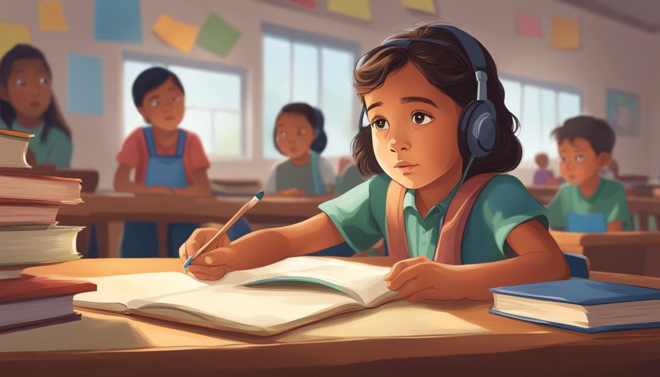 A child sits captivated, eyes wide, as a teacher weaves a tale.
Emotions flicker across the child’s face, showing the power of
storytelling in
learning