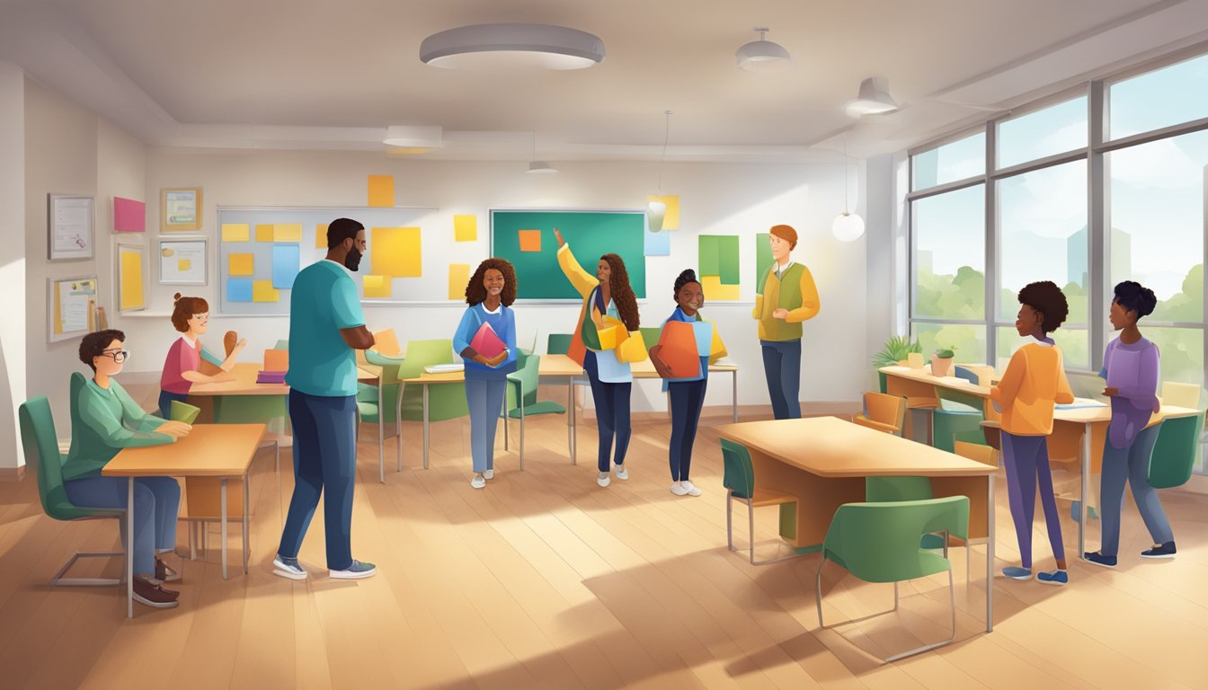 A group of diverse objects come together in a welcoming environment,
symbolizing collaboration and community building for
education