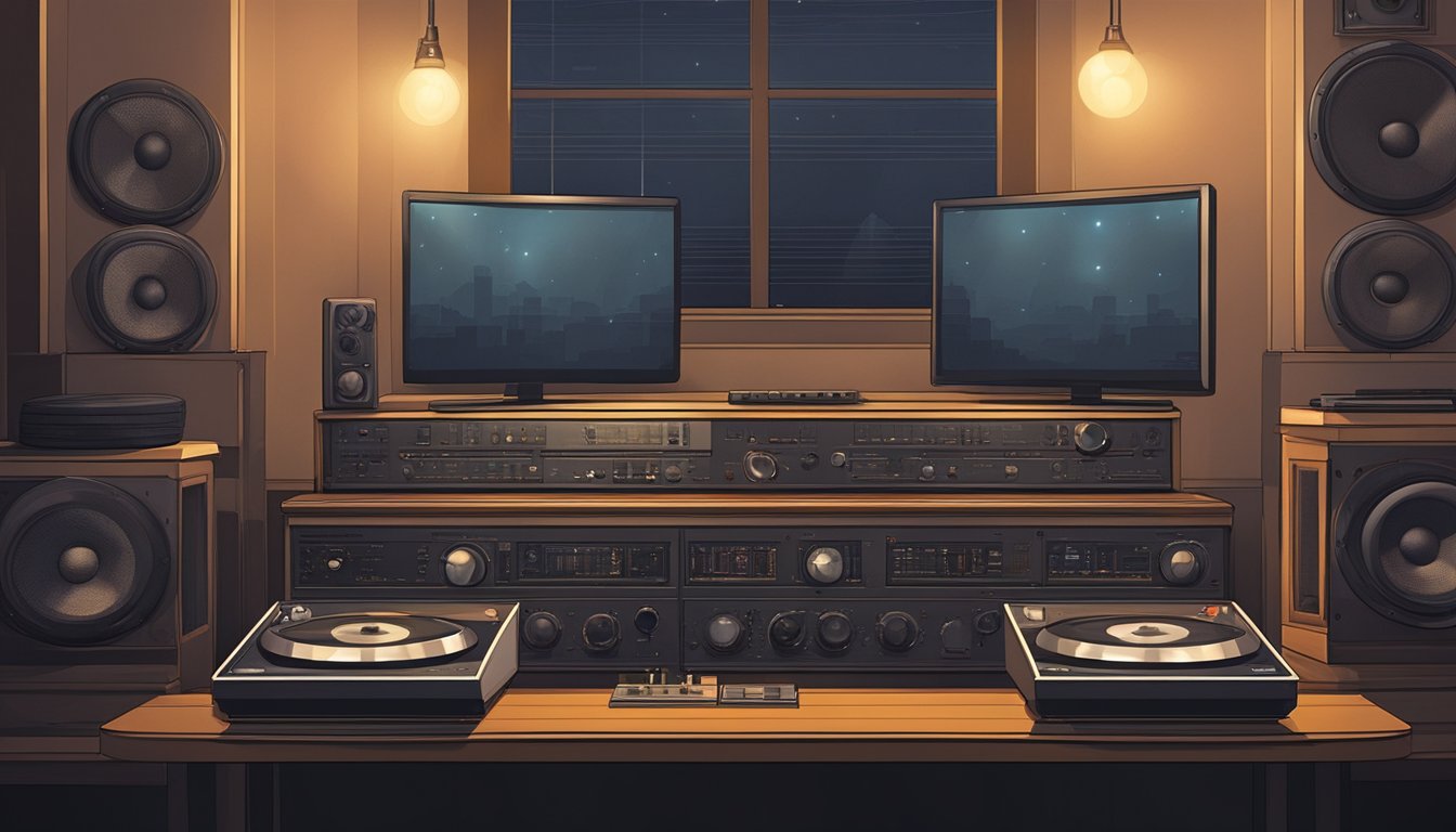 A late-night radio DJ’s voice fills the dimly lit studio, captivating
listeners with its smooth, soothing tone. The sound waves emanate from
the speakers, creating a mesmerizing
atmosphere