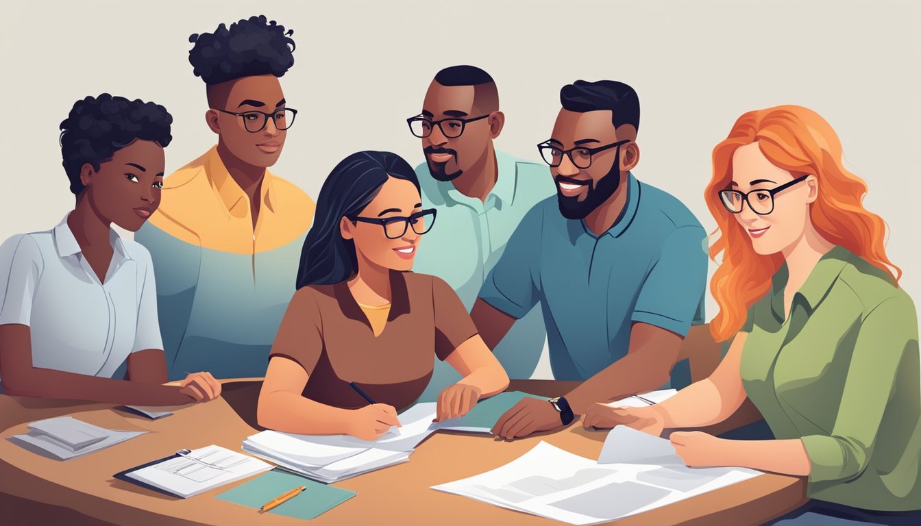 A diverse group collaborates, communicating effectively and
empathetically, solving problems and building strong
relationships