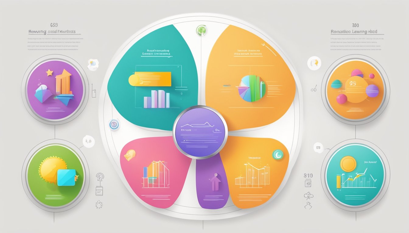 A colorful chart showing rewards leading to motivation in learning,
with positive symbols and progress
indicators