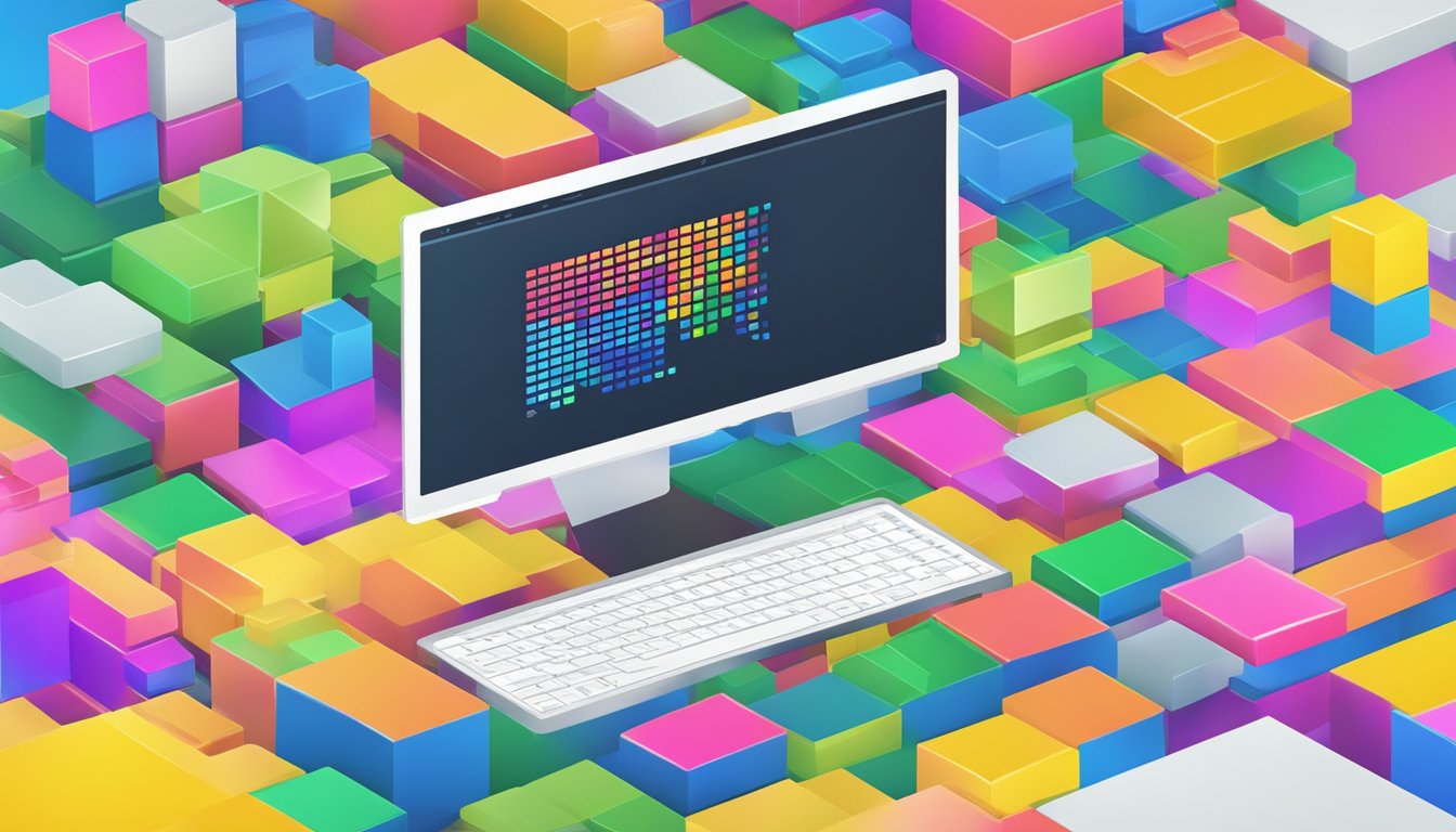 A computer screen displaying Scratch Online with colorful blocks and
code, showcasing the principles of
coding