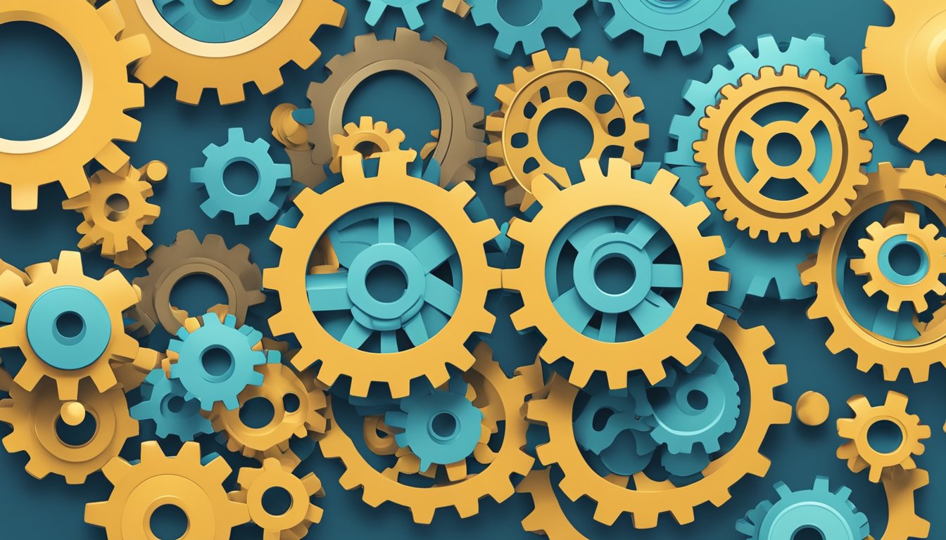 A network of interconnected gears symbolizing the role of data in
scalability, with smaller gears feeding into larger ones to depict
growth and
efficiency