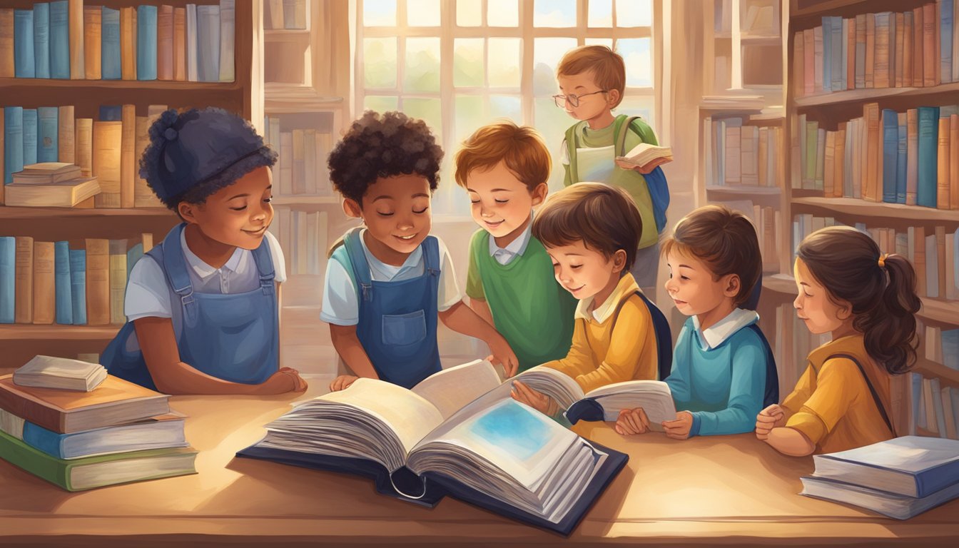 Children gather around a book display, eager to explore different ways
to engage with books on World Book
Day